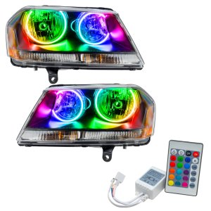 Dodge Avenger RT Headlight Assemblies - ORACLE Lighting - ColorSHIFT with Simple Controller - Black - `08-`14